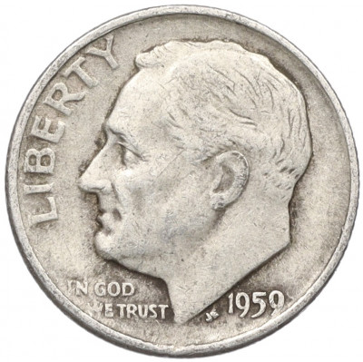 1 дайм (10 центов) 1959 года D США