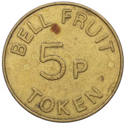 Жетон для игровых автоматов казино компании «Bell Fruit» 5 пенсов Великобритания