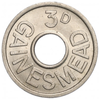 Жетон для игрового автомата Gainesmead 3 пенса Великобритания