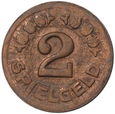 Игровой жетон 2 пфеннига «spielgeld» Германия