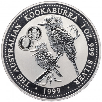 1 доллар 1999 года «Австралийская кукабара» (100 Pesetas Epsana Mark Privy Mark)