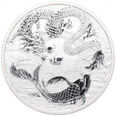 1 доллар 2023 года Австралия «Дракон и карп кои»