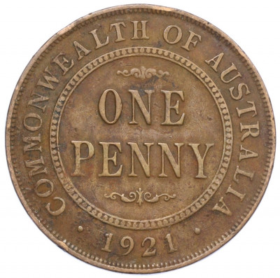 1 пенни 1921 года Австралия