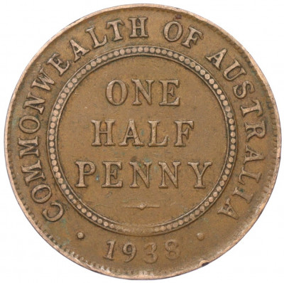 1/2 пенни 1938 года Австралия