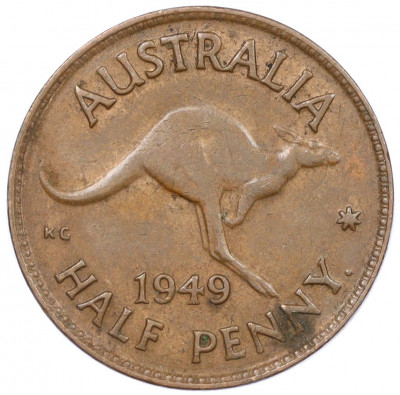 1/2 пенни 1949 года Австралия