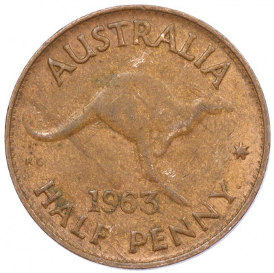 1/2 пенни 1963 года Австралия