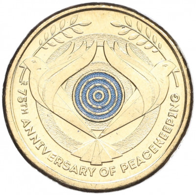 2 доллара 2022 года Австралия «75 лет Австралийским миротворцам»