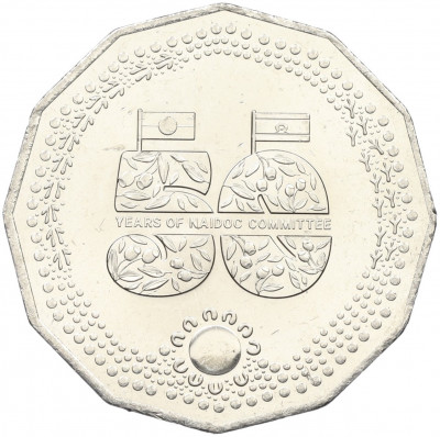 50 центов 2024 года Австралия «50 лет Национальному комитету по празднованию Дня аборигенов и островитян»