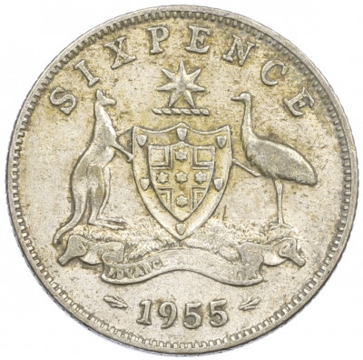 6 пенсов 1955 года Австралия