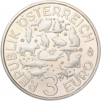 3 евро 2018 года Австрия «Животные со всего мира — Лягушка»