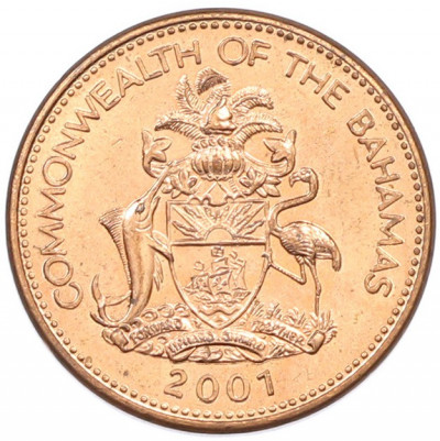 1 цент 2001 года Багамские острова