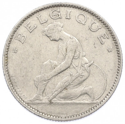 1 франк 1922 года Бельгия (Надпись на французском — BELGIQUE)