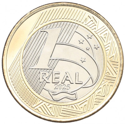 1 реал 2025 года Бразилия «60 лет Центральному банку»