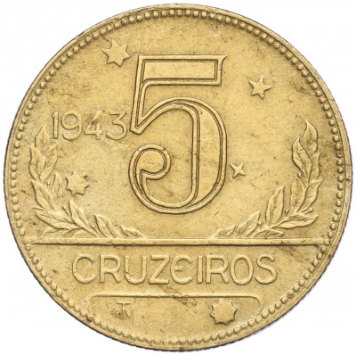 5 крузейро 1943 года Бразилия