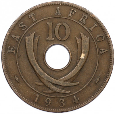 10 центов 1934 года Британская Восточная Африка