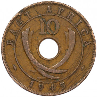 10 центов 1945 года SA Британская Восточная Африка