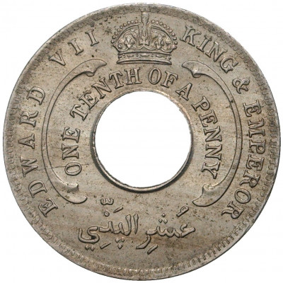 1/10 пенни 1908 года Британская Западная Африка