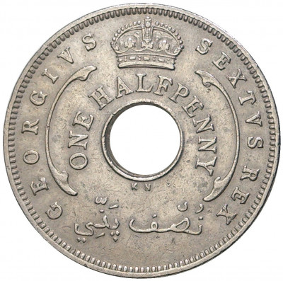 1/2 пенни 1949 года KN Британская Западная Африка