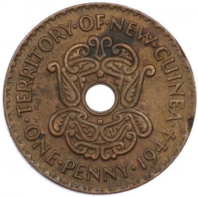 1 пенни 1944 года Британская Новая Гвинея