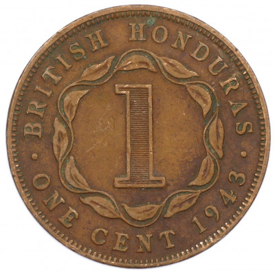 1 цент 1943 года Британский Гондурас