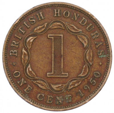 1 цент 1950 года Британский Гондурас
