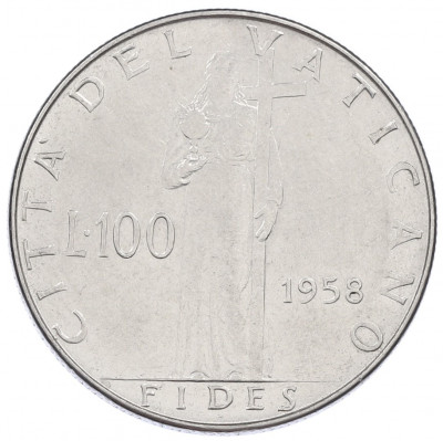 100 лир 1958 года Ватикан