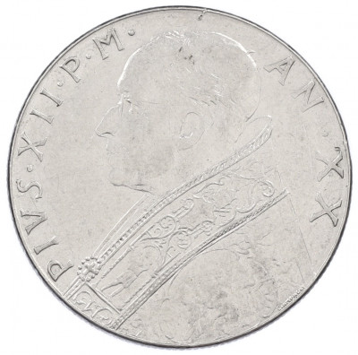 100 лир 1958 года Ватикан