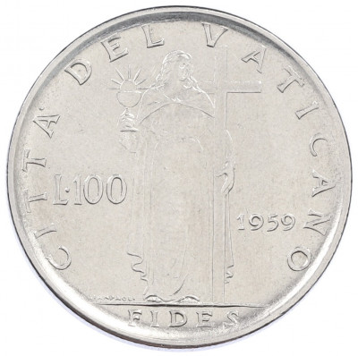 100 лир 1959 года Ватикан