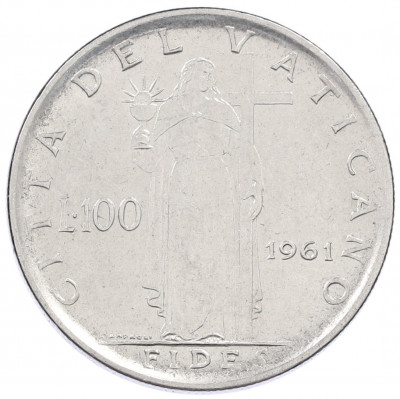 100 лир 1961 года Ватикан