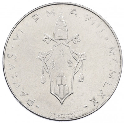 100 лир 1970 года Ватикан