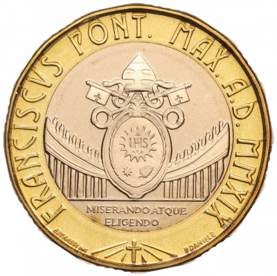 5 евро 2019 года Ватикан «34-й Всемирный День молодежи в Панаме»