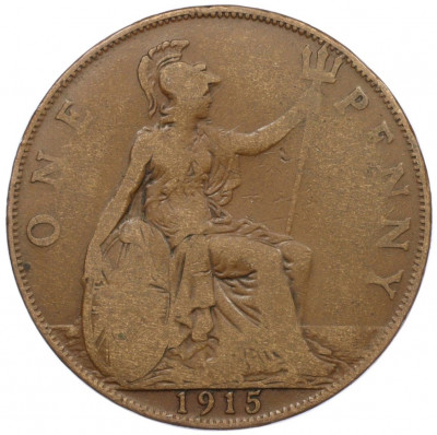 1 пенни 1915 года Великобритания