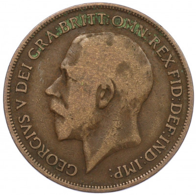 1 пенни 1917 года Великобритания