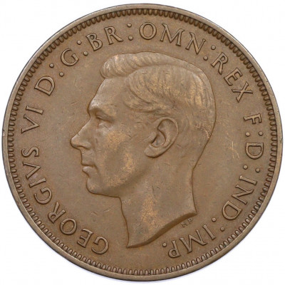 1 пенни 1937 года Великобритания