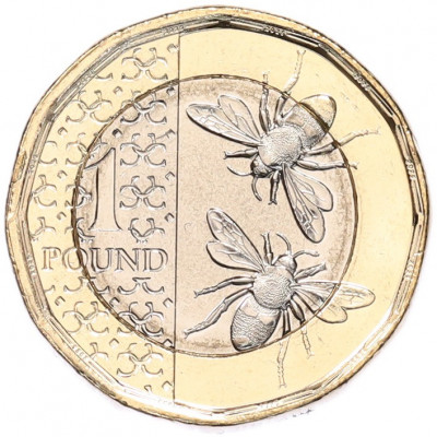 1 фунт 2025 года Великобритания