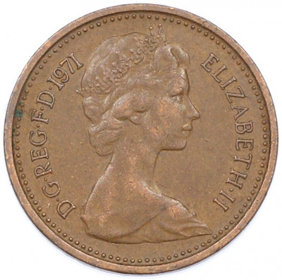 1/2 нового пенса 1971 года Великобритания