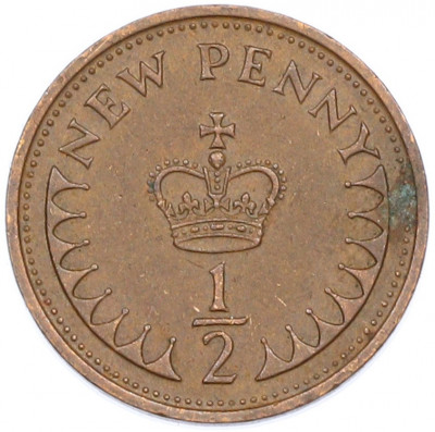 1/2 нового пенса 1971 года Великобритания