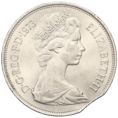 10 новых пенсов 1973 года Великобритания — Брак (Выкус)