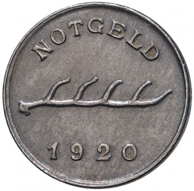 2 пфеннига 1920 года Германия — город Мергентхайм (Нотгельд)