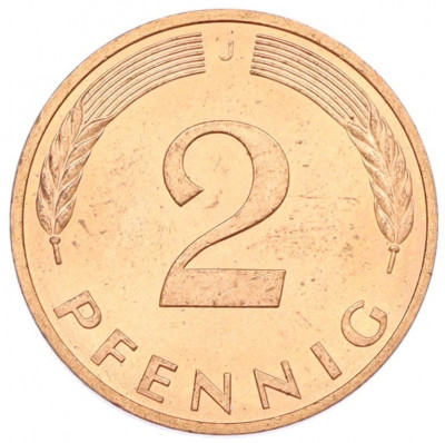 2 пфеннига 1993 года J Германия