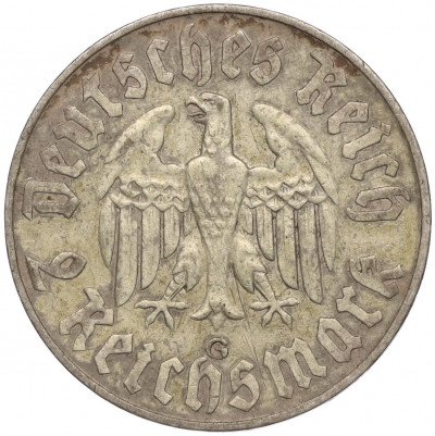 2 рейхсмарки 1933 года G Германия «450 лет со дня рождения Мартина Лютера»