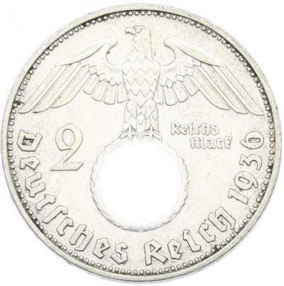 2 рейхсмарки 1936 года D Германия