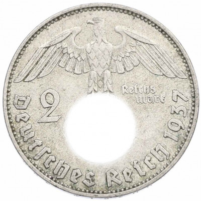 2 рейхсмарки 1937 года D Германия