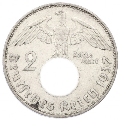 2 рейхсмарки 1937 года J Германия