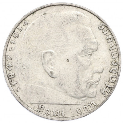 2 рейхсмарки 1937 года J Германия