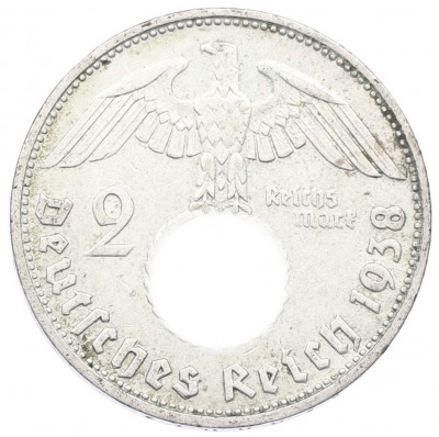 2 рейхсмарки 1938 года D Германия