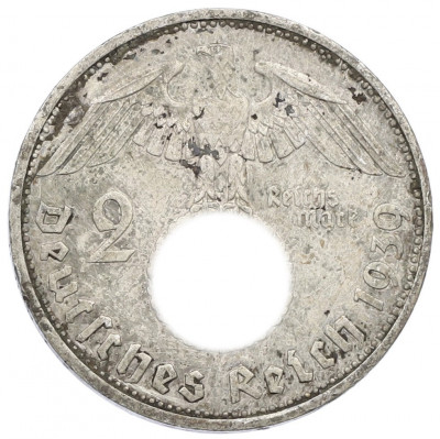 2 рейхсмарки 1939 года F Германия