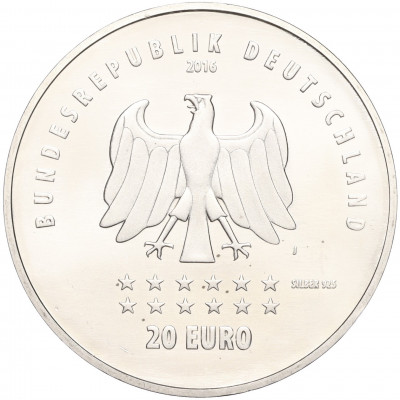 20 евро 2016 года Германия «175 лет Гимну Германии»