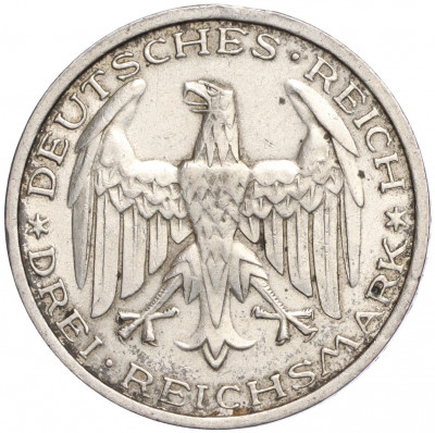 3 рейхсмарки 1927 года A Германия «400 лет Марбургскому университету имени Филиппа»