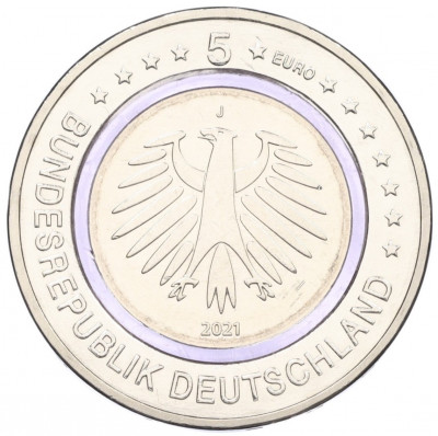 5 евро 2021 года J Германия «Полярная зона»